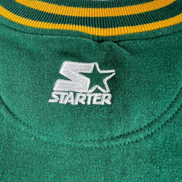 VTG Starter NFL Green Bay Packers Sweatshirt Medium Green Embroidered Crewneck - Picture 15 of 15